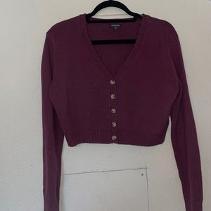 purple mini cardigan